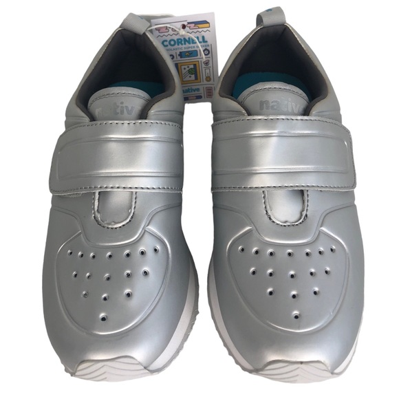 🆕 Native Cornell Metallic Silver Sneakers Big Kids Size 3 - Picture 7 of 13